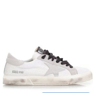 Golden goose May sneakers, size 38, white sparkle